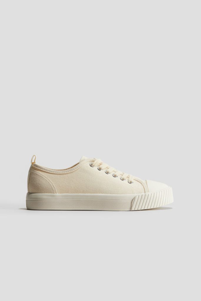 H & M - Sneakers van katoenen canvas - Wit