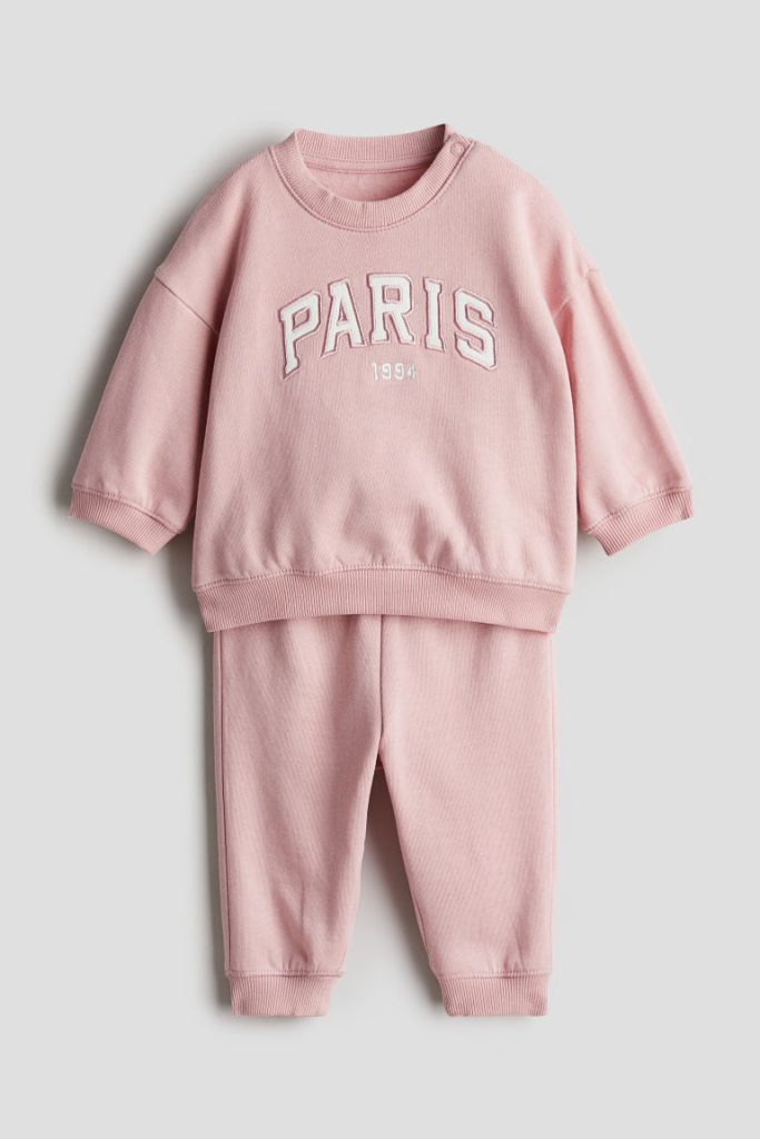 H & M - Tweedelige set met tekstmotief - Roze