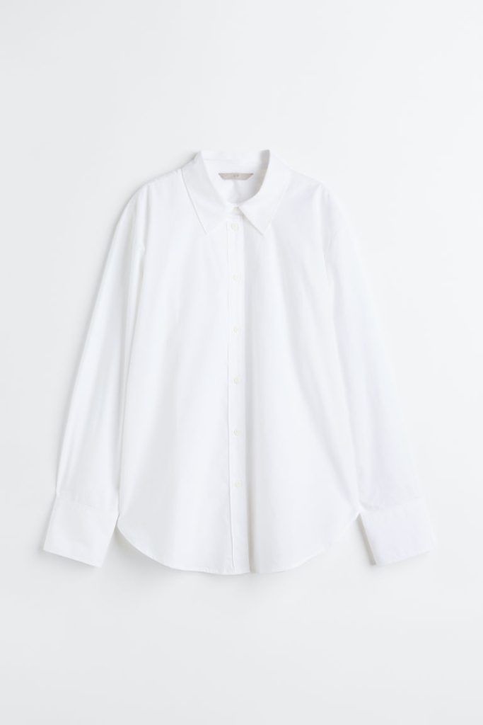 H & M - Katoenen overhemdblouse - Wit