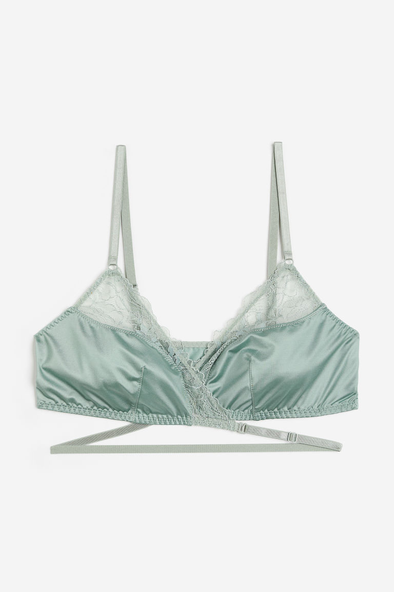 H & M - Satijnen soft-bh - Groen