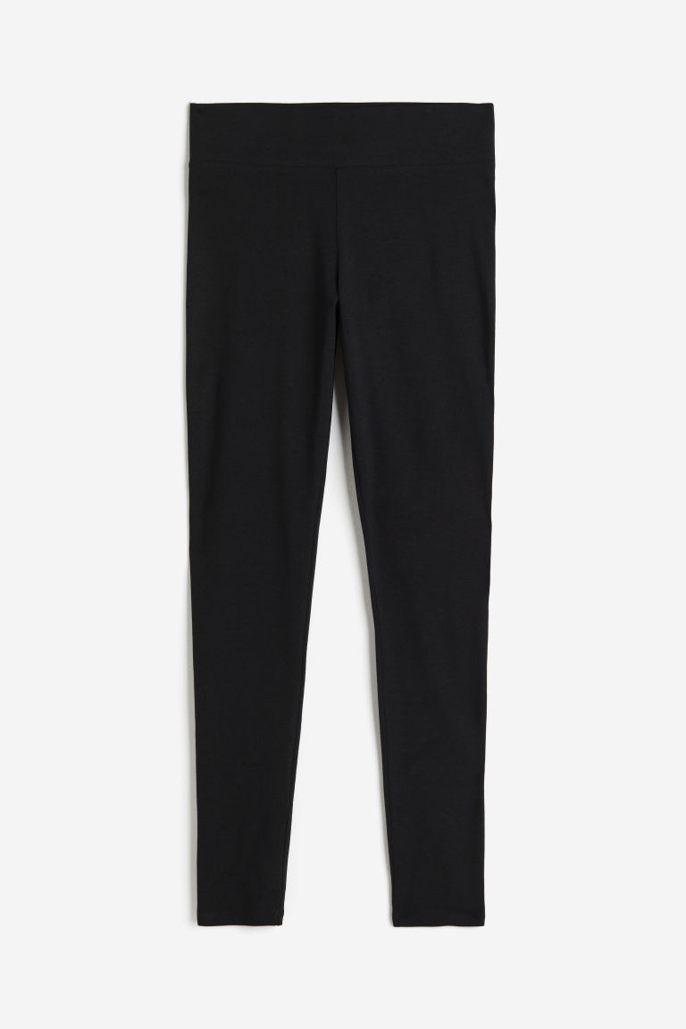 H & M - Legging van katoenmix - Zwart