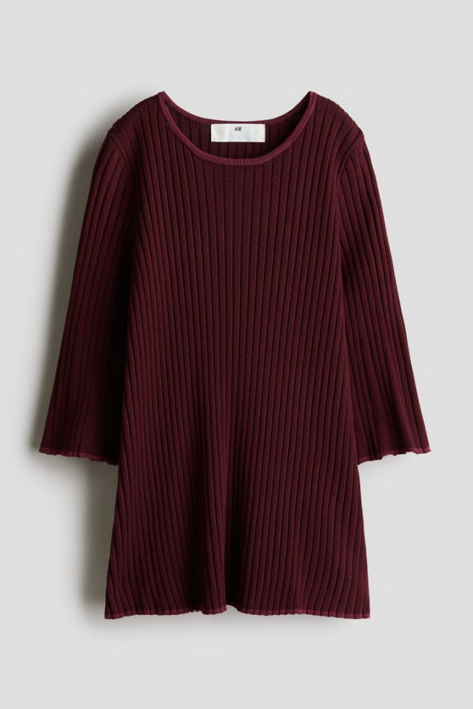 H & M - Ribgebreide jurk - Rood