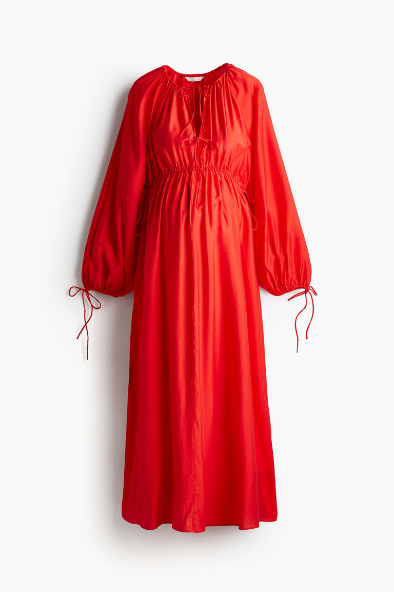 H & M - MAMA Maxi-jurk met drawstrings - Rood