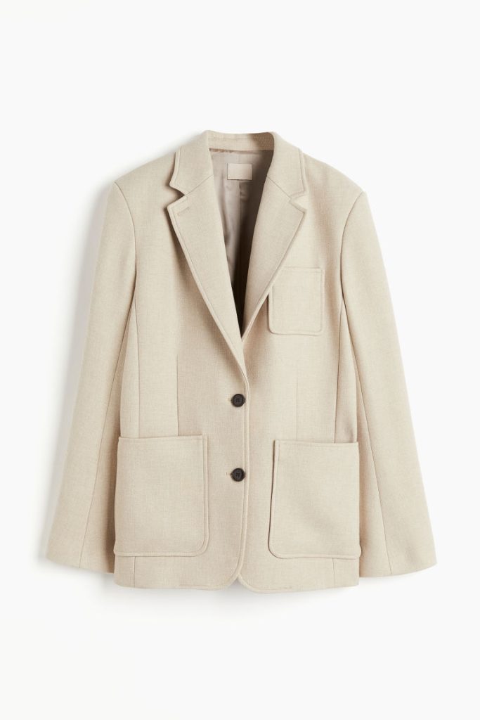 H & M - Blazer van wolmix - Beige