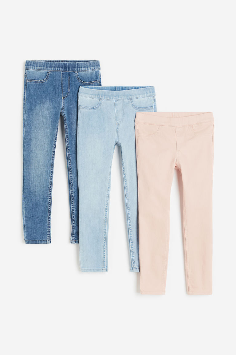 H & M - Set van 3 denim jeggings - Oranje