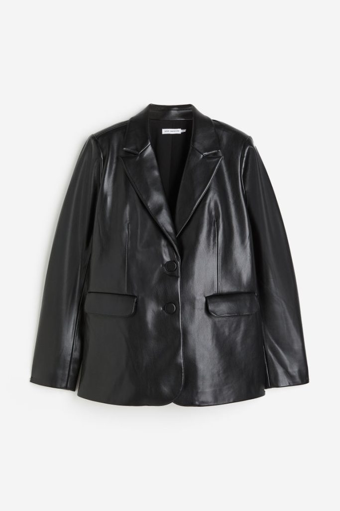 H & M - Leren Unisex Blazer - Zwart