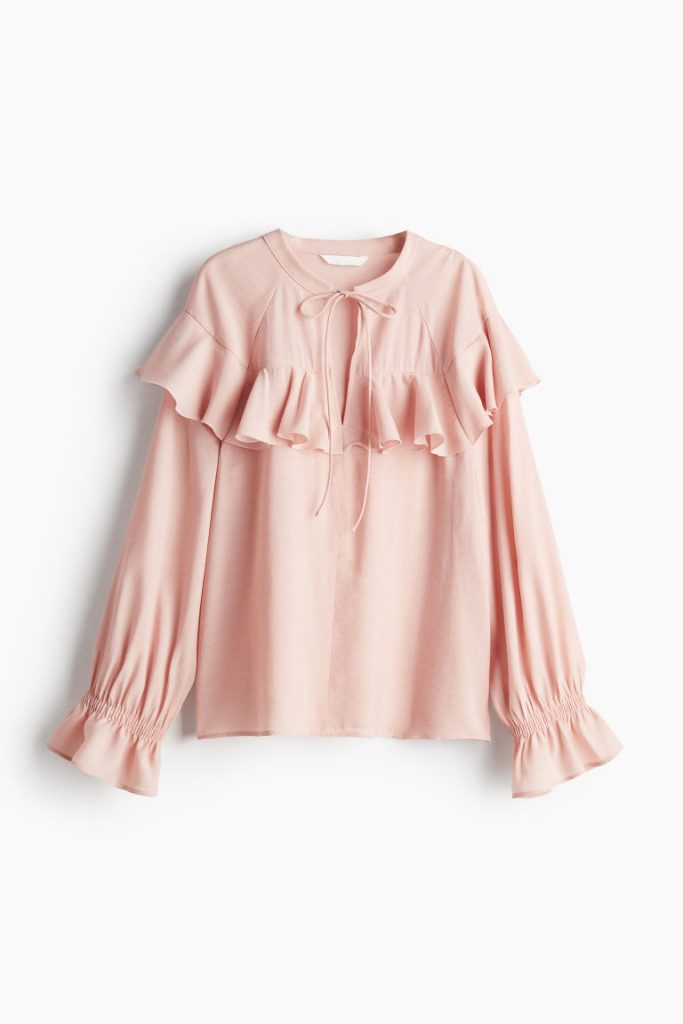 H & M - Blouse met volants - Oranje