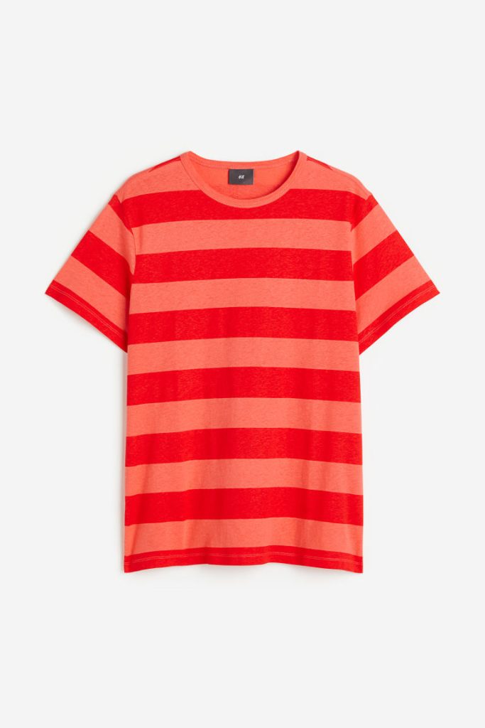 H & M - T-shirt van linnenmix - Regular Fit - Rood