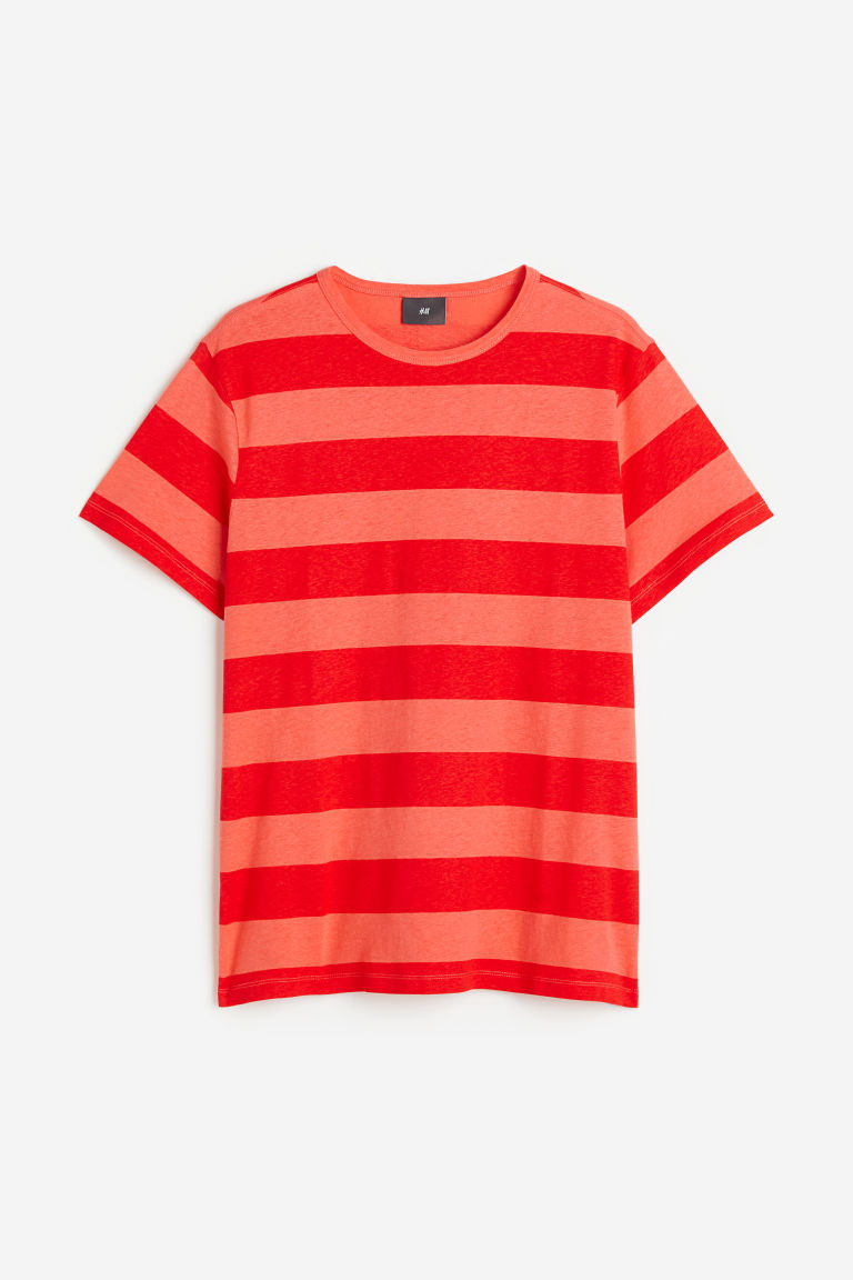 H & M - T-shirt van linnenmix - Regular Fit - Rood