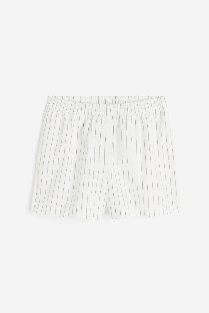 H & M - Katoenen short in boxerstijl - Wit