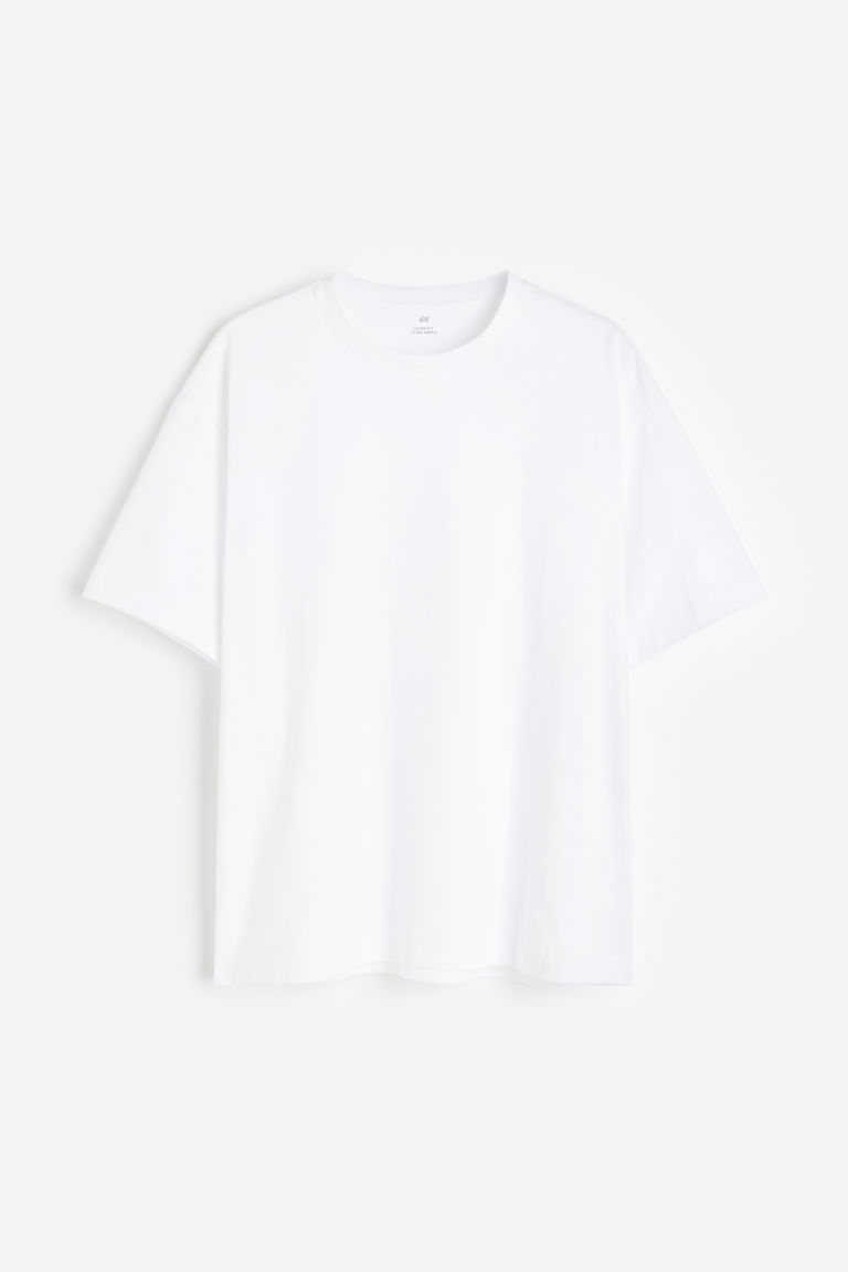 H & M - T-shirt - Loose Fit - Wit