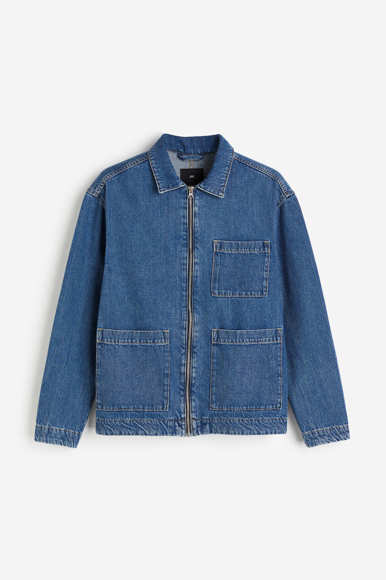 H & M - Denim overshirt - Regular Fit - Blauw