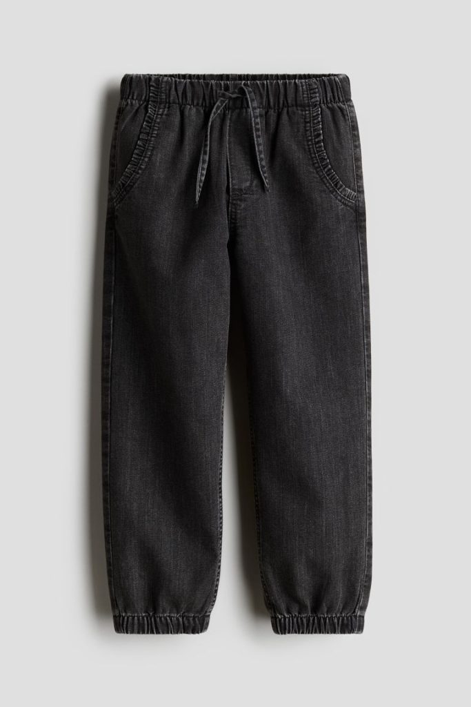 H & M - Denim joggers - Zwart