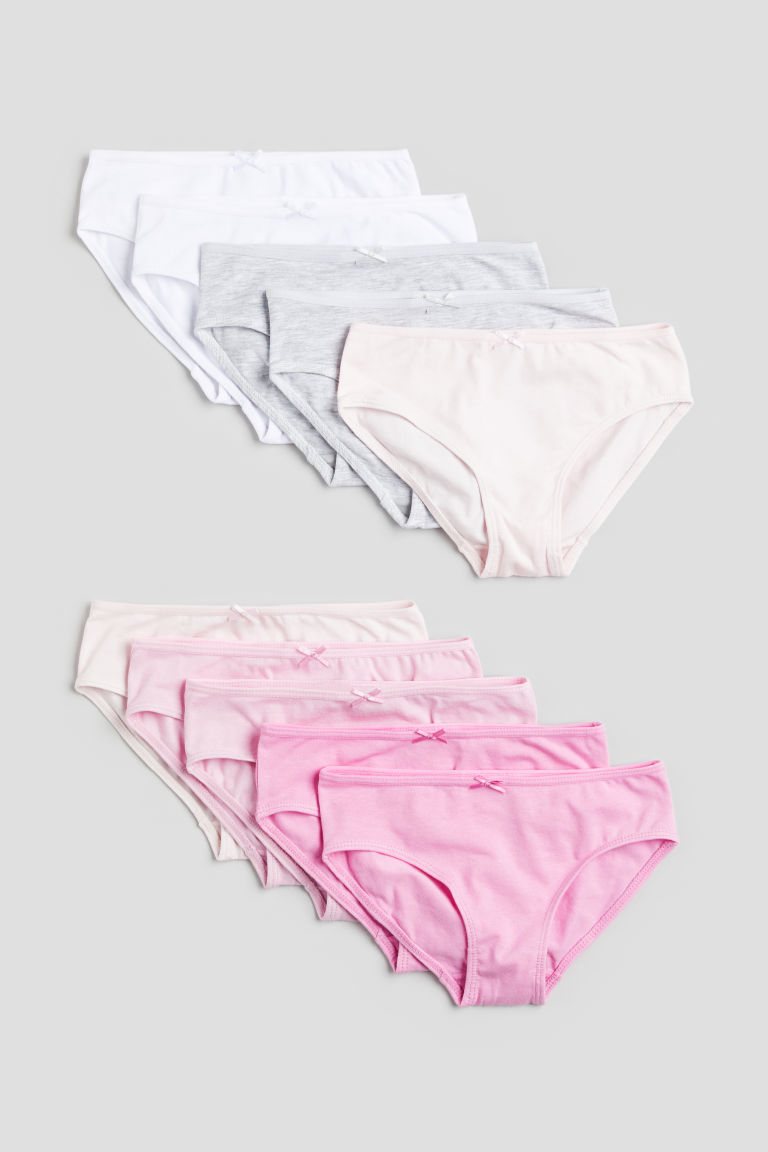 H & M - Set van 10 katoenen slips - Brief - Roze