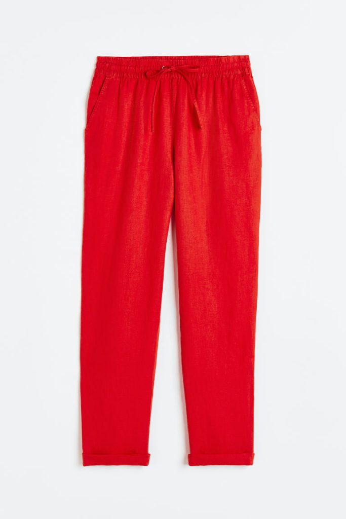 H & M - Linnen joggers - Rood