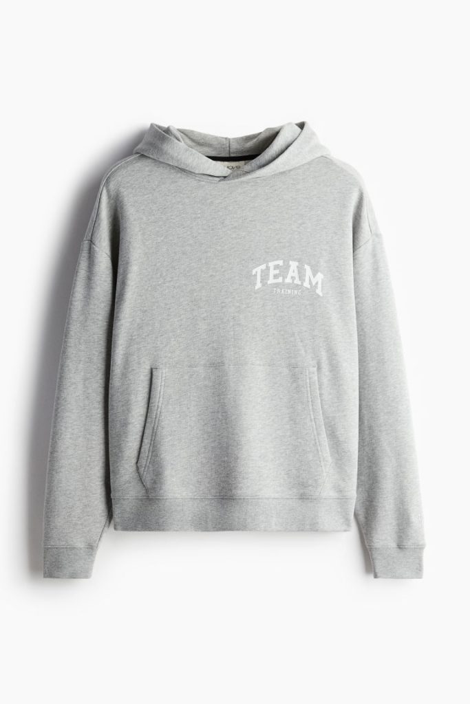 H & M - Sportsweater met capuchon - Oversized Fit - Grijs