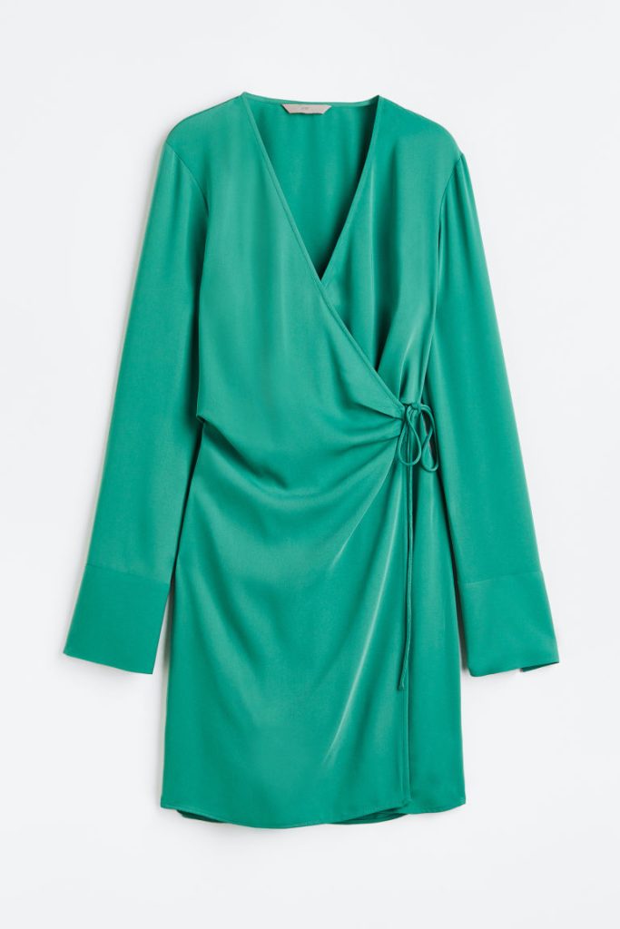 H & M - Overslagjurk - Groen