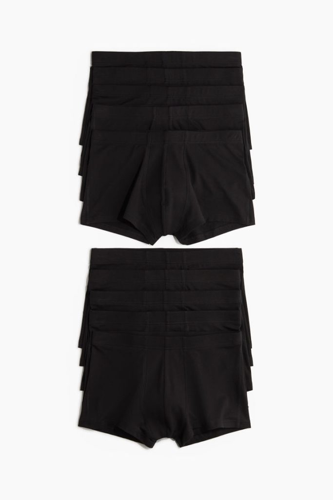 H & M - Set van 10 katoenen boxershorts - Trunk - Zwart