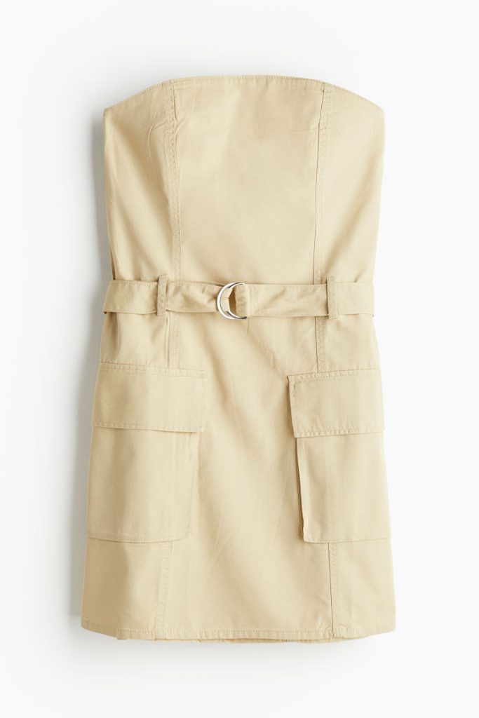 H & M - Bandeaujurk in utilitystijl - Beige