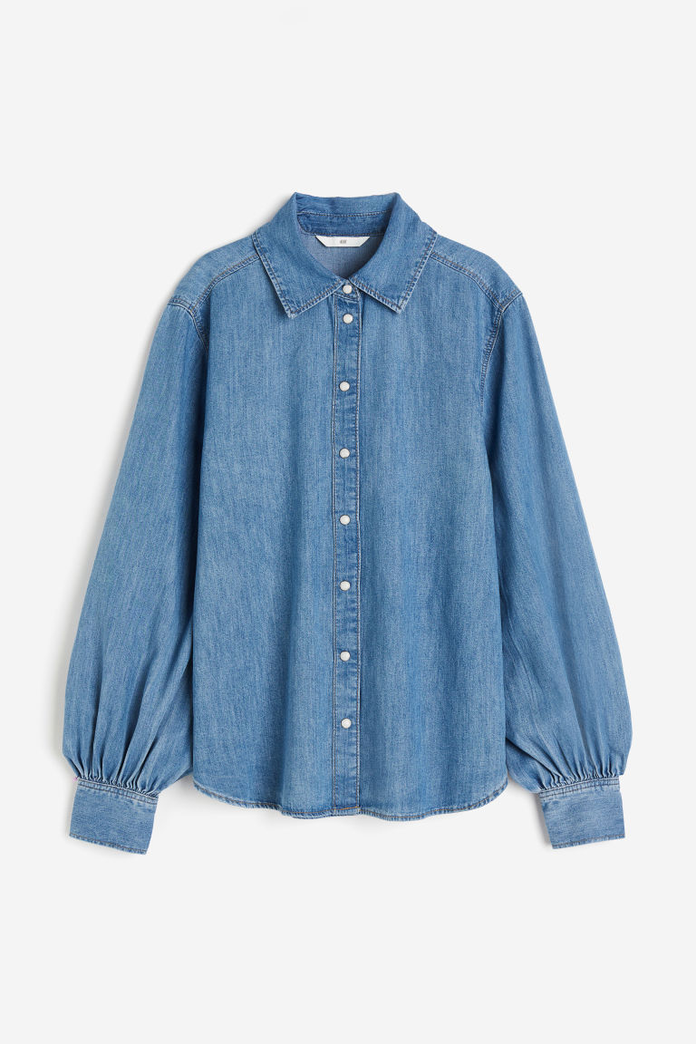 H & M - Denim blouse - Blauw