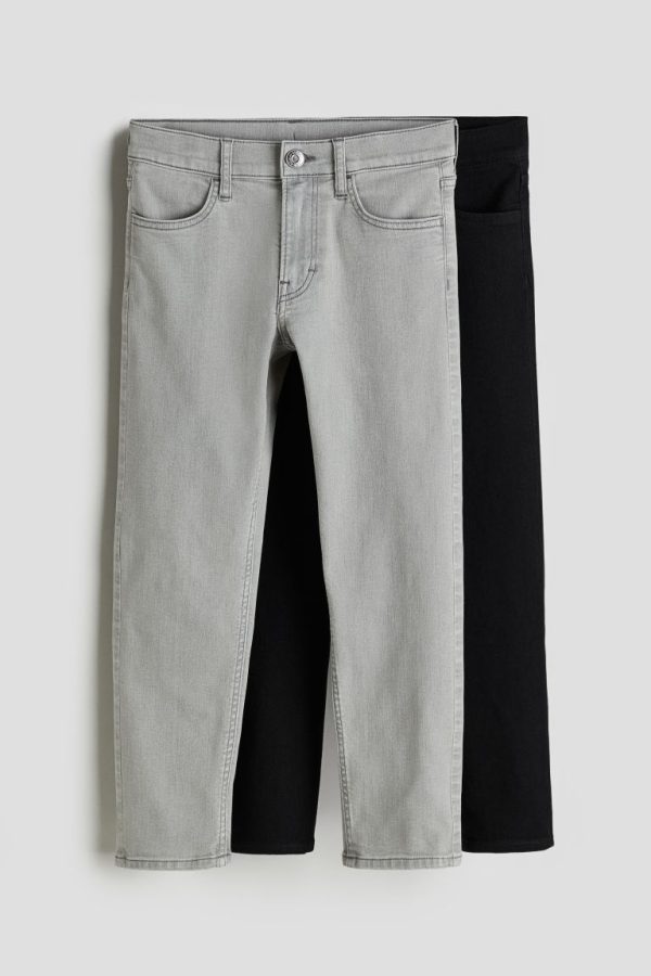 H & M - Set van 2 Slim Fit Jeans - Grijs