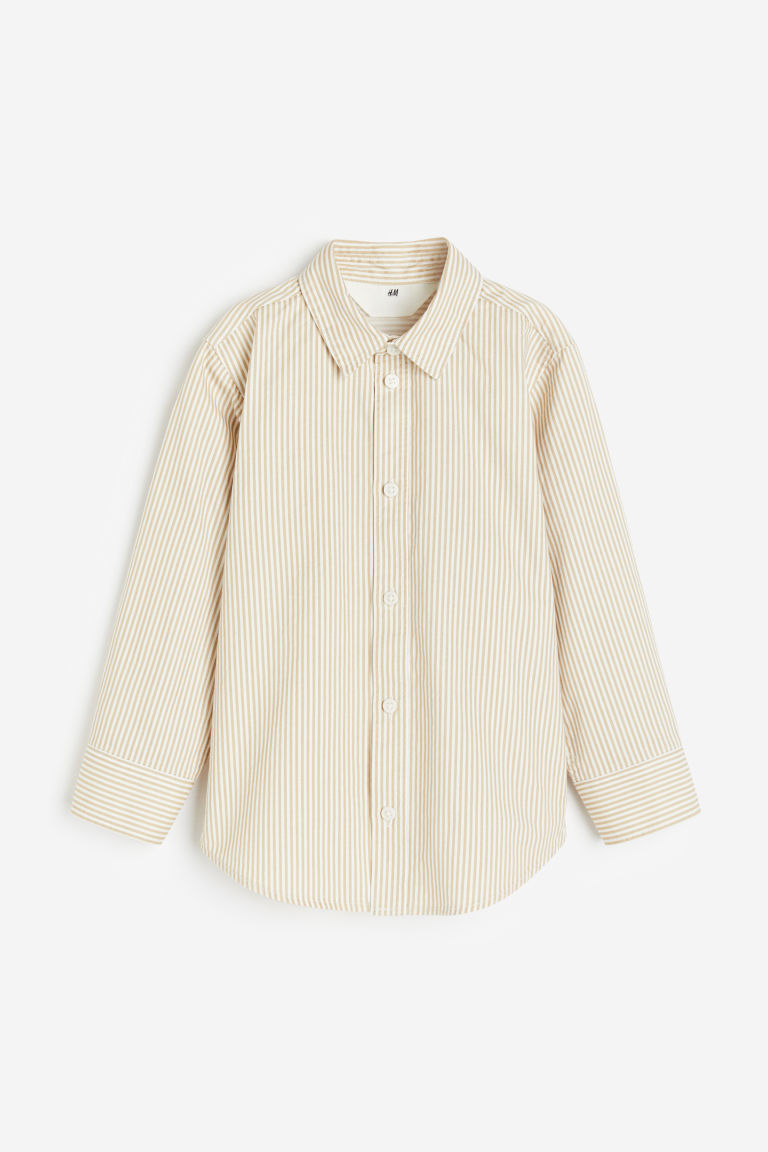 H & M - Katoenen overhemd met lange mouwen - Beige