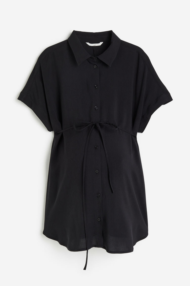 H & M - MAMA Blouse met strikceintuur - Zwart