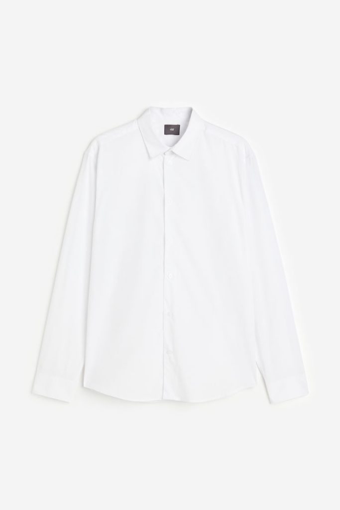 H & M - Overhemd van popeline - Regular Fit - Wit