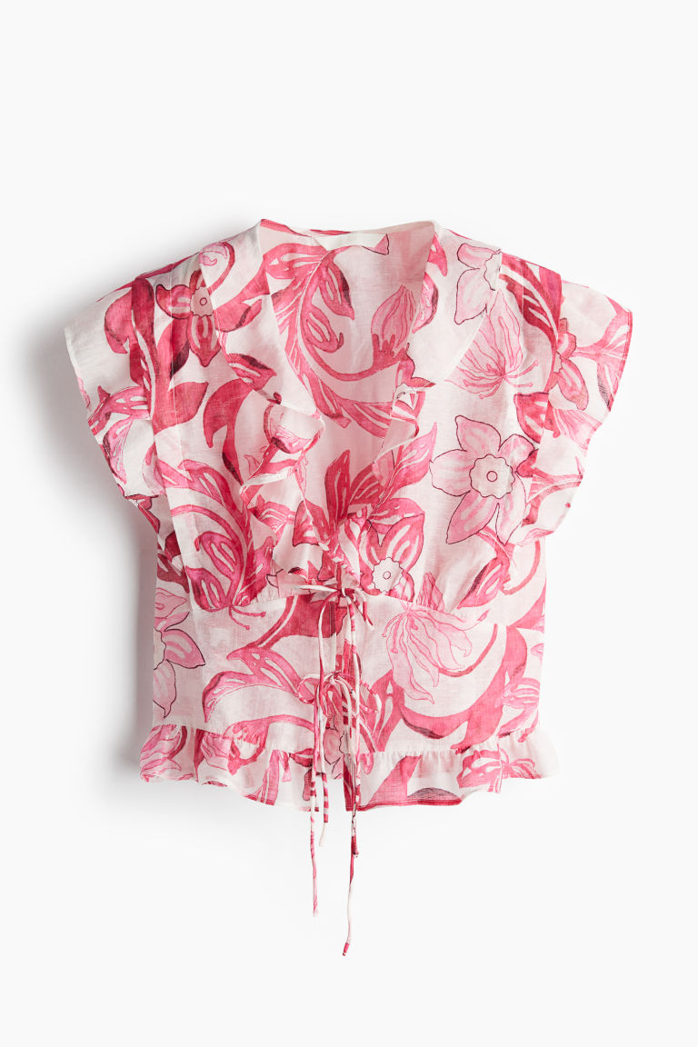 H & M - Blouse met volants - Wit