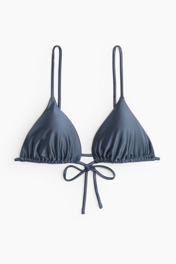 H & M - Padded triangelbikinitop - Blauw