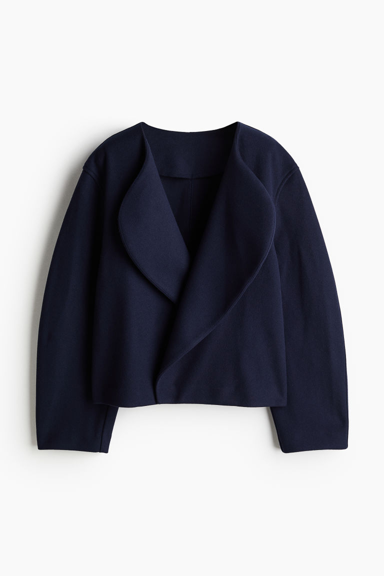 H & M - Gevilt jack met sjaalkraag - Blauw