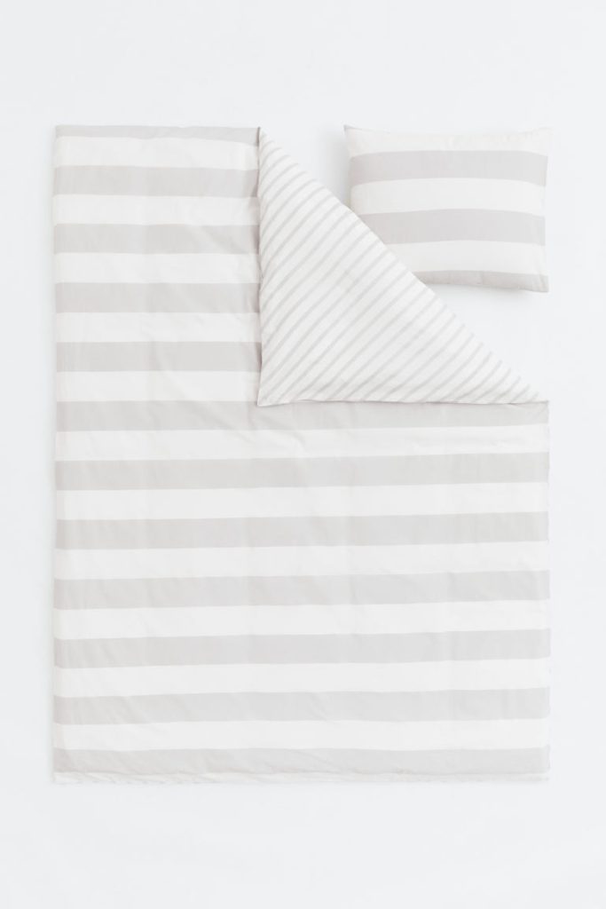 H & M - Dekbedset - eenpersoons - Grijs