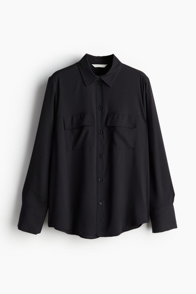 H & M - Overhemdblouse - Zwart