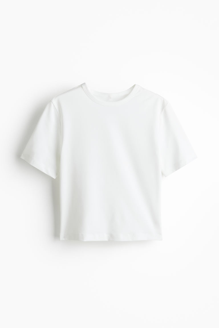 H & M - Cropped sporttop van DryMove™ - Wit