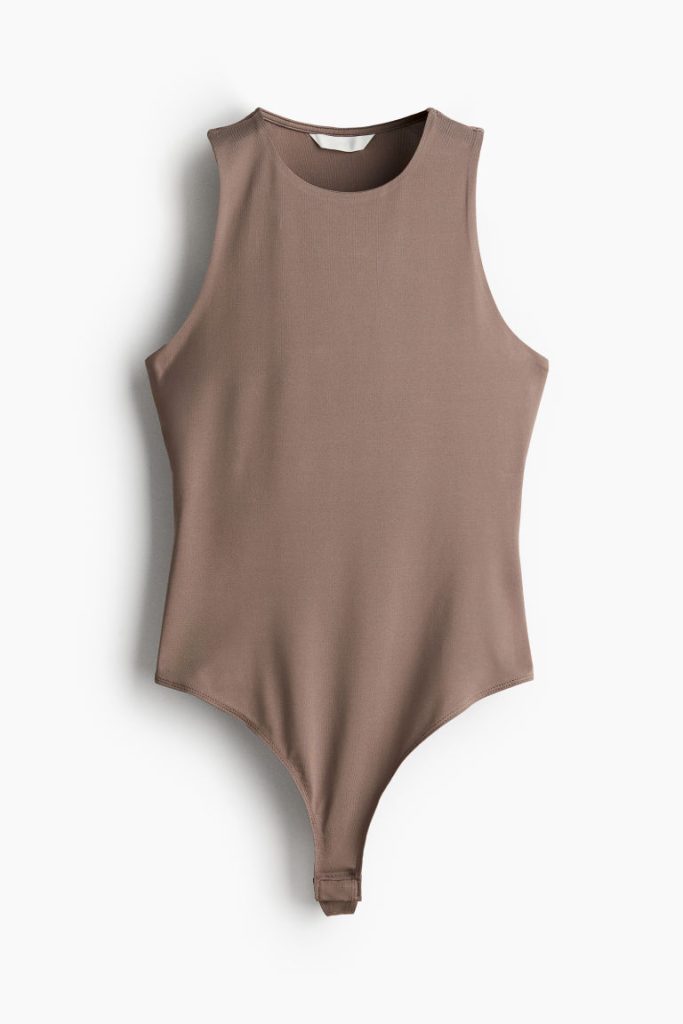 H & M - Tricot stringbody - Beige