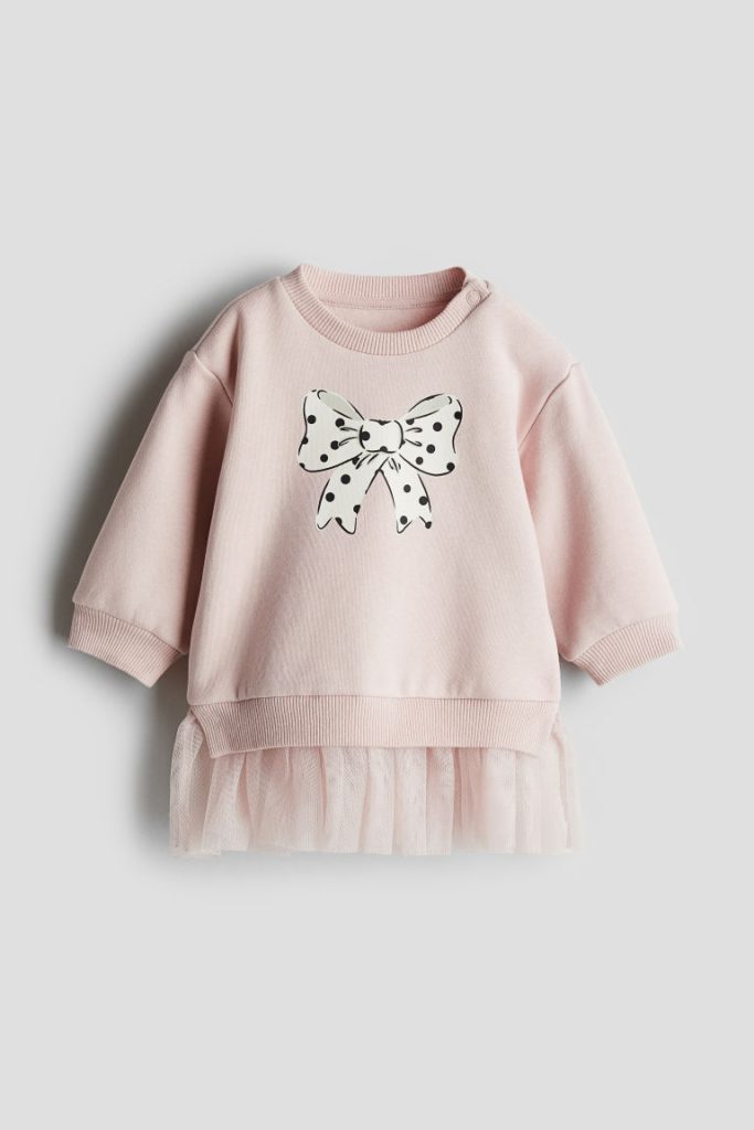 H & M - Sweatjurk met tulen rok - Roze