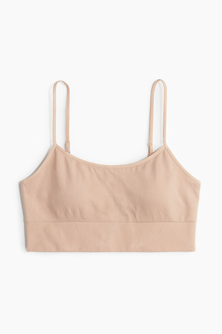 H & M - Seamless padded bralette - Beige