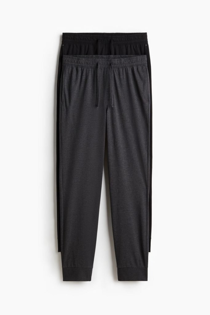 H & M - Set van 2 pyjamabroeken - Regular Fit - Zwart