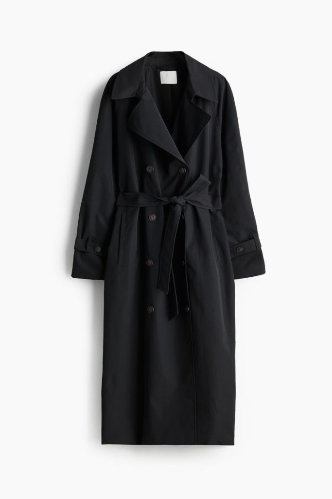 H & M - Twill trenchcoat - Zwart