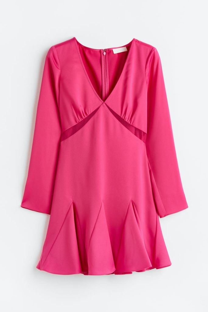 H & M - Satijnen jurk - Roze