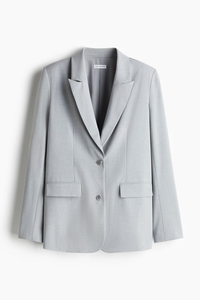 H & M - Essential Suiting Oversized Blazer - Grijs