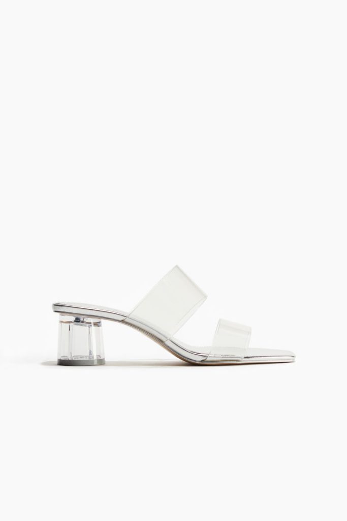 H & M - Transparante slip-in sandaletten - Zilver