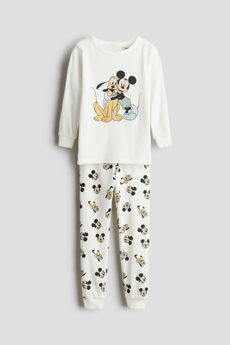 H & M - Katoenen pyjama met print - Wit