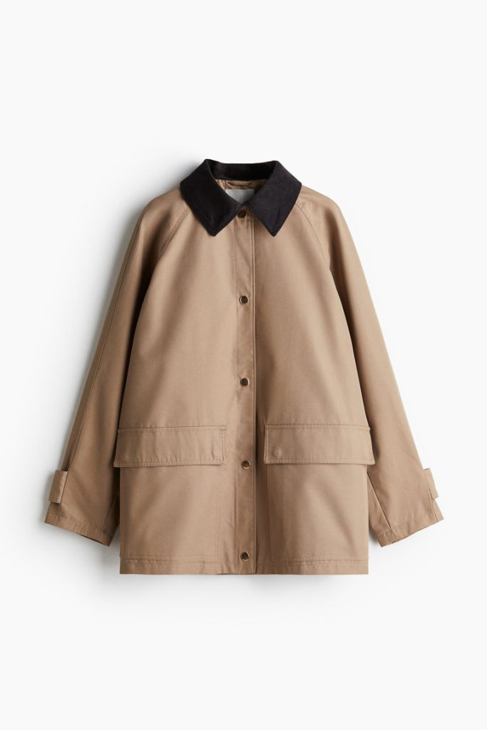 H & M - Twill jack met corduroy kraag - Beige