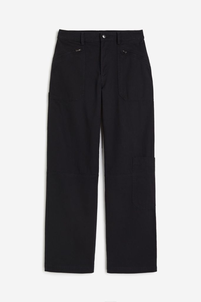 H & M - Twill utilitybroek - Zwart