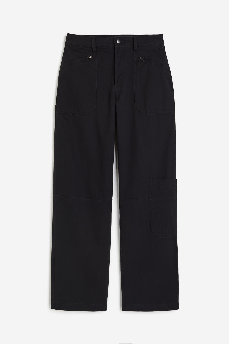 H & M - Twill utilitybroek - Zwart