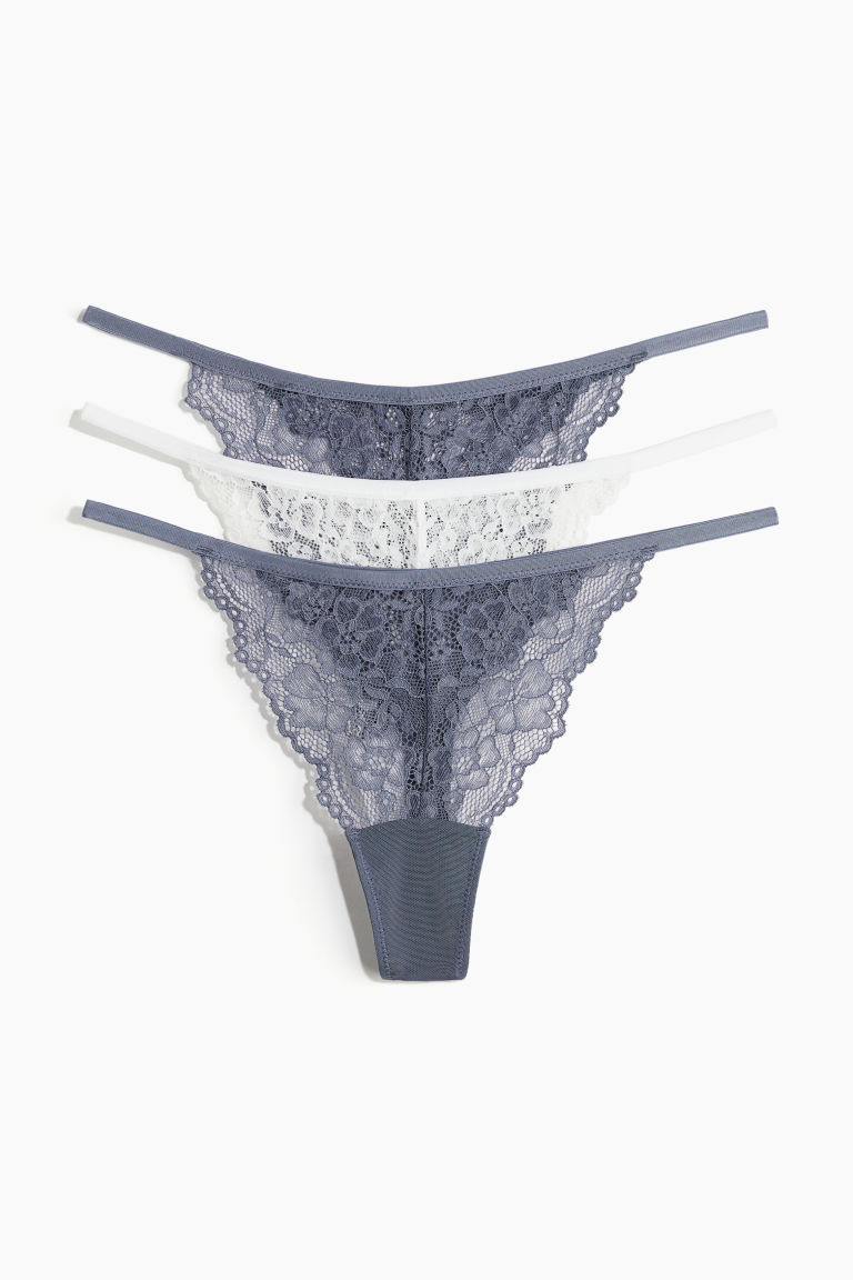 H & M - Set van 3 kanten slips - Tanga Thong - Blauw