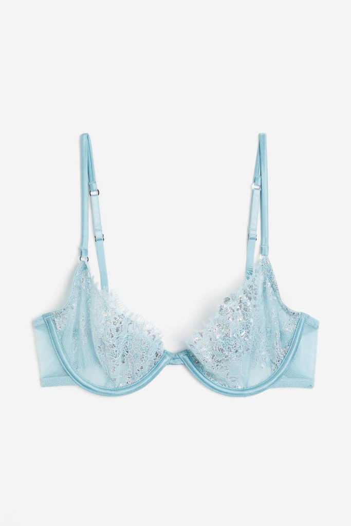 H & M - Kanten beugel-bh zonder padding - Turquoise