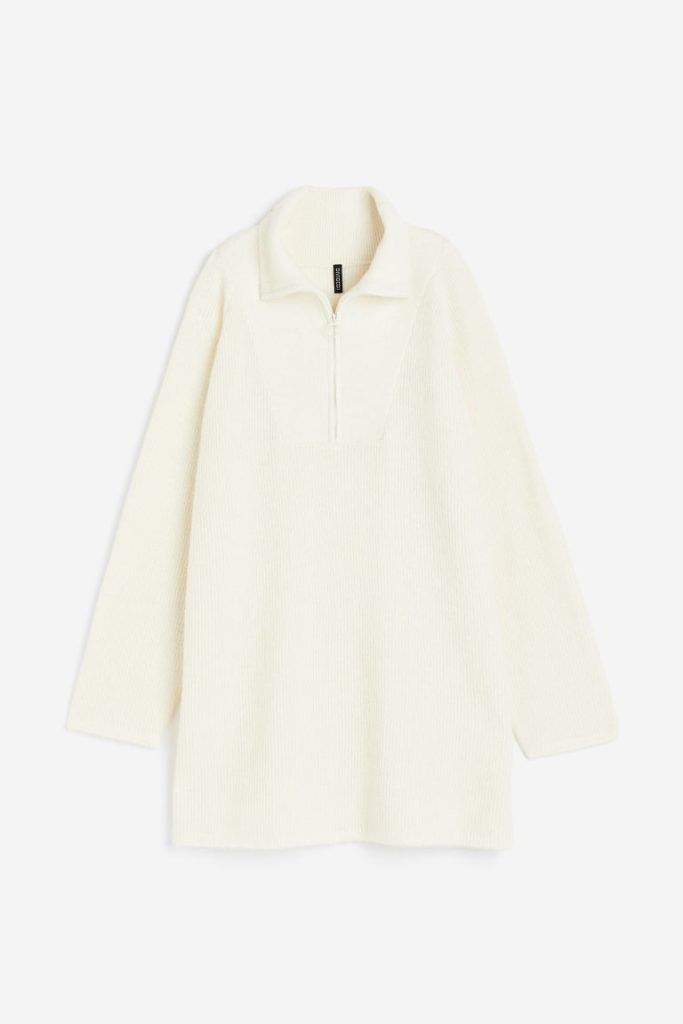 H & M - Oversized ziptop-jurk - Wit