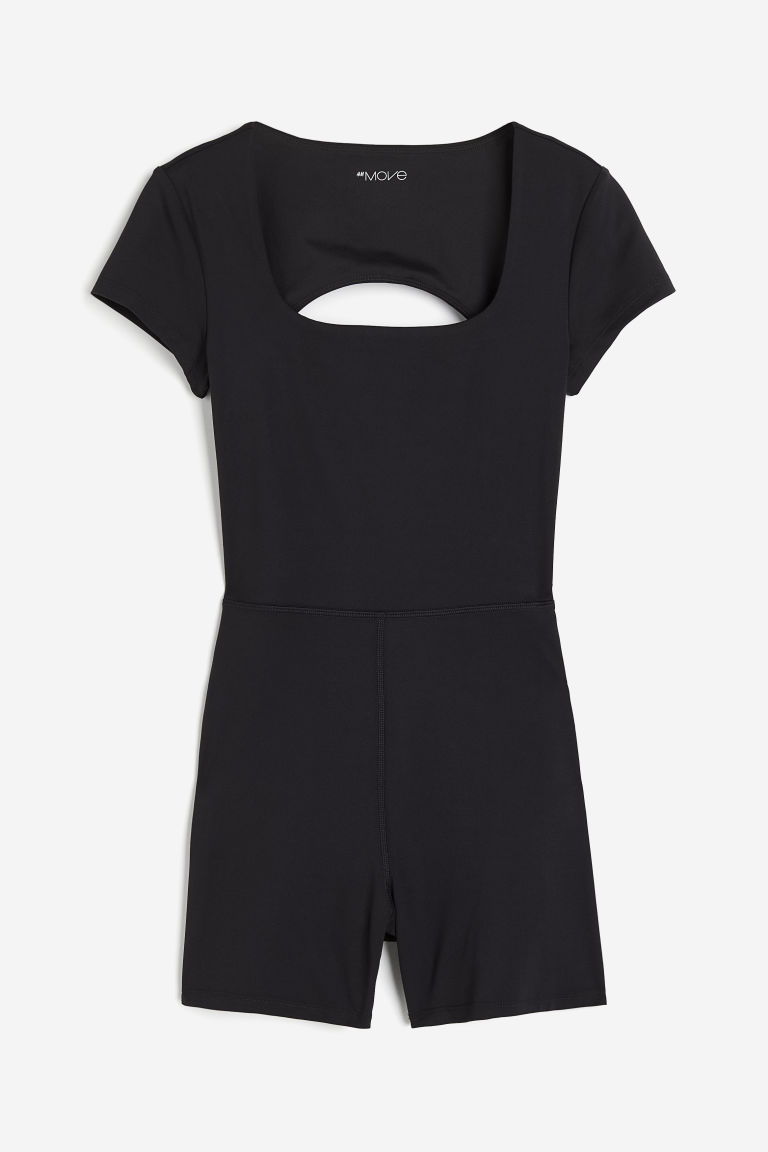 H & M - Sportbodysuit van SoftMove™ met cutout - Zwart